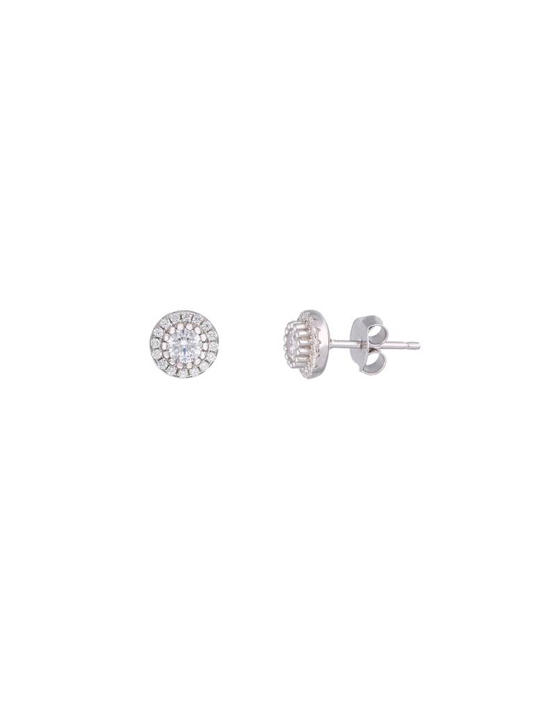 Classic Solitaire Silver Stud Earrings : ERSD529-S-NA