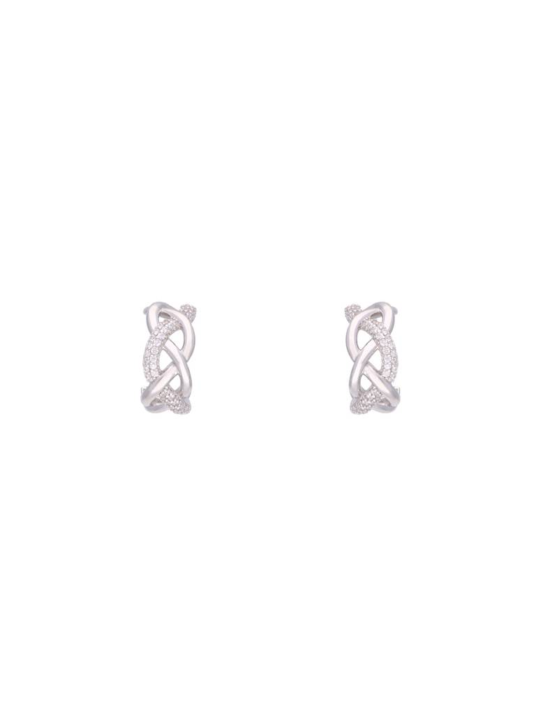 Twin Twirl Sterling Silver Hoop Earrings : ERSD531-S-NA