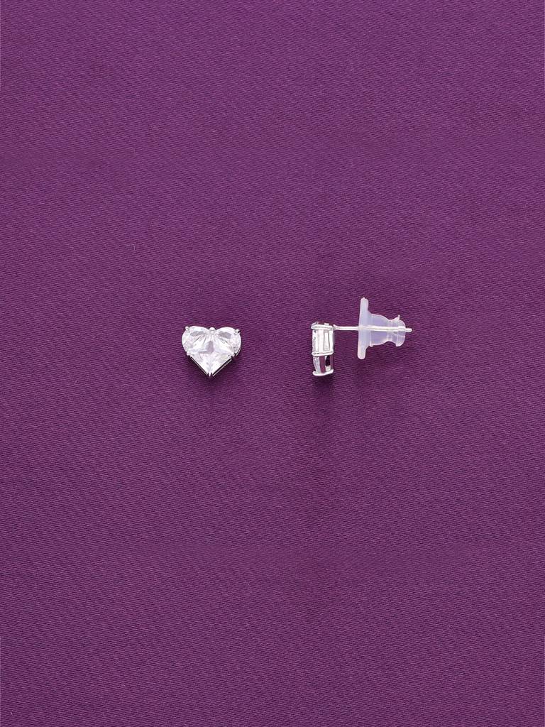 Minimalistic Fushion Hearts Silver Earrings : ERSD534-S-NA