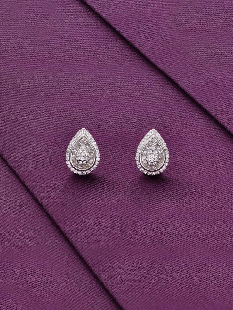 Sterling Tear Drops Casual Silver Studs Earrings : ERSD541-S-NA