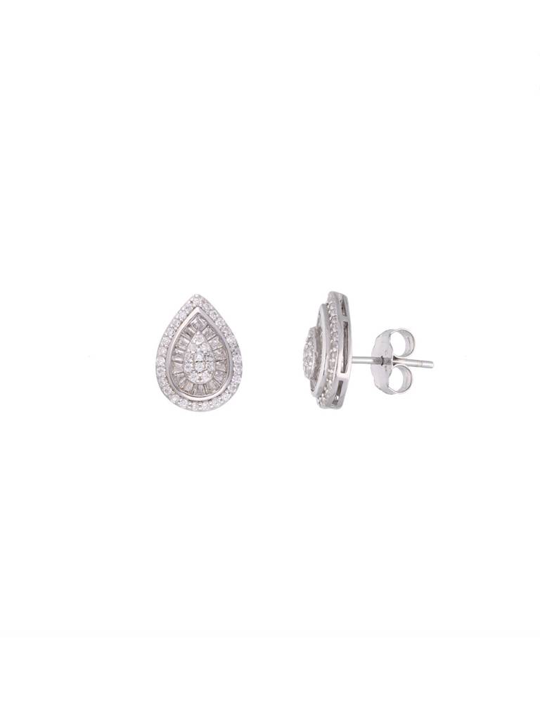 Sterling Tear Drops Casual Silver Studs Earrings : ERSD541-S-NA