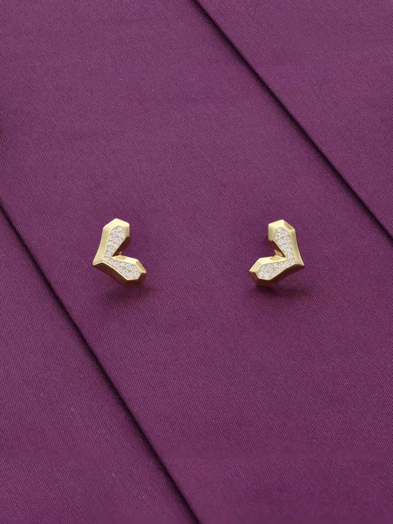 Classic Crystal Heart Diamond Silver Earrings : ERSD578-G-NA