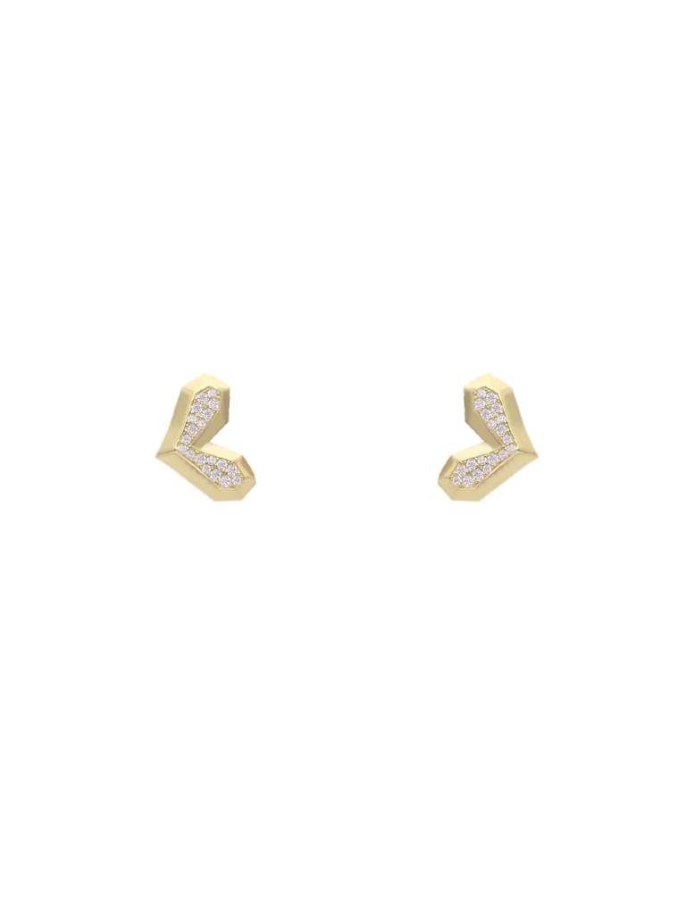 Classic Crystal Heart Diamond Silver Earrings : ERSD578-G-NA