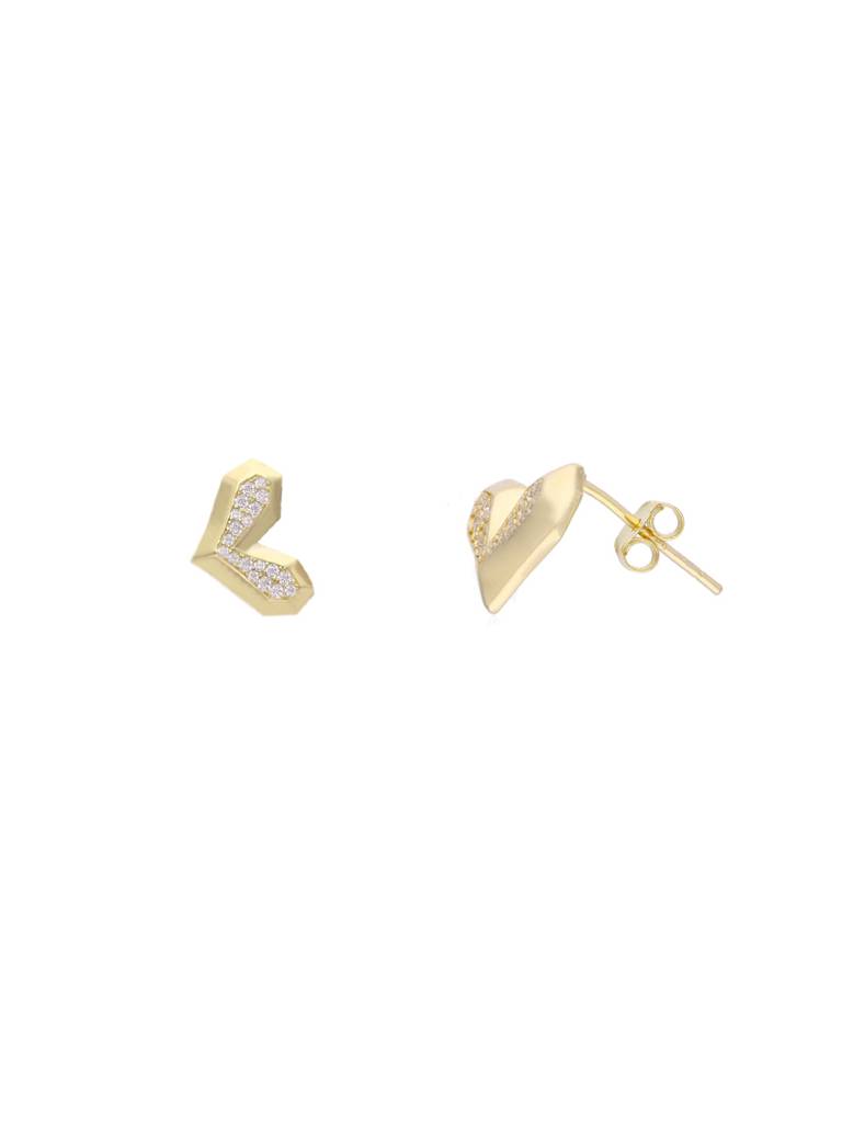 Classic Crystal Heart Diamond Silver Earrings : ERSD578-G-NA