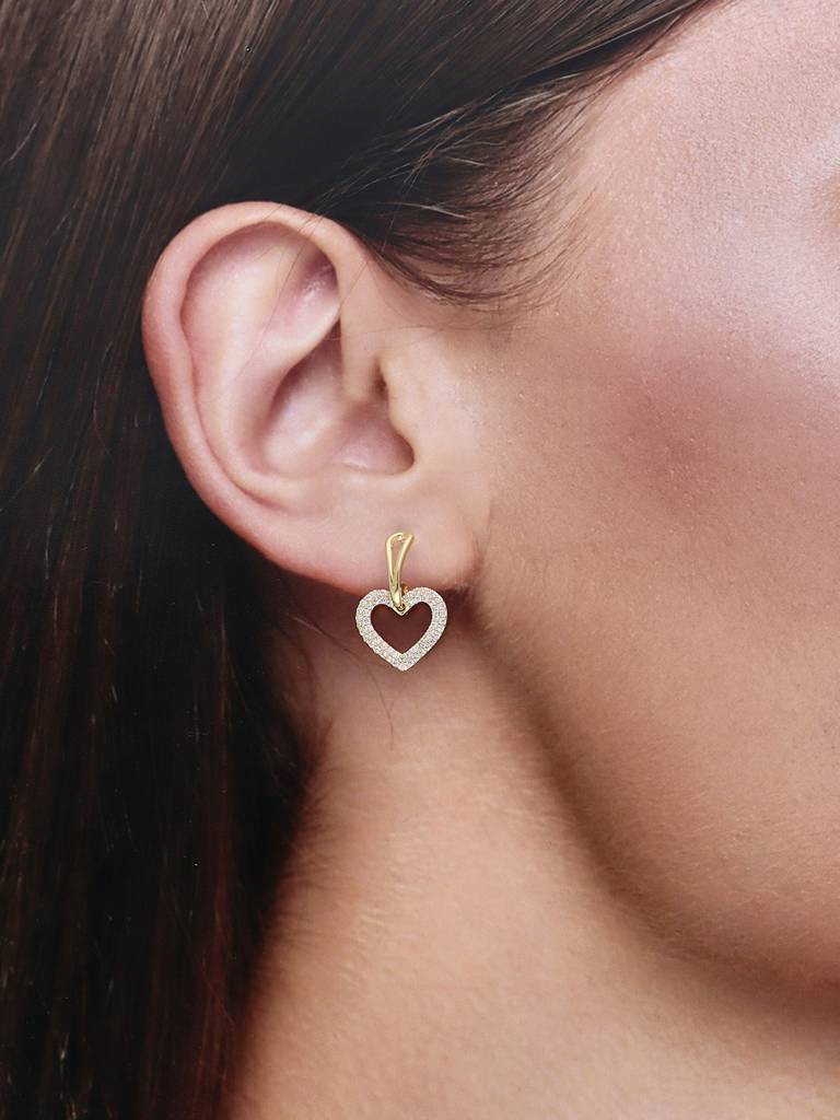 Heavenly Hearts Silver Stud Earrings : ERSD579-G-NA