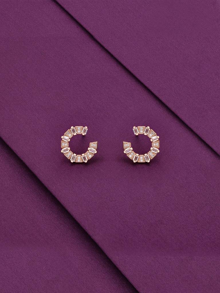 Crystals Casual Silver Studs Earrings : ERSD586-RG-NA