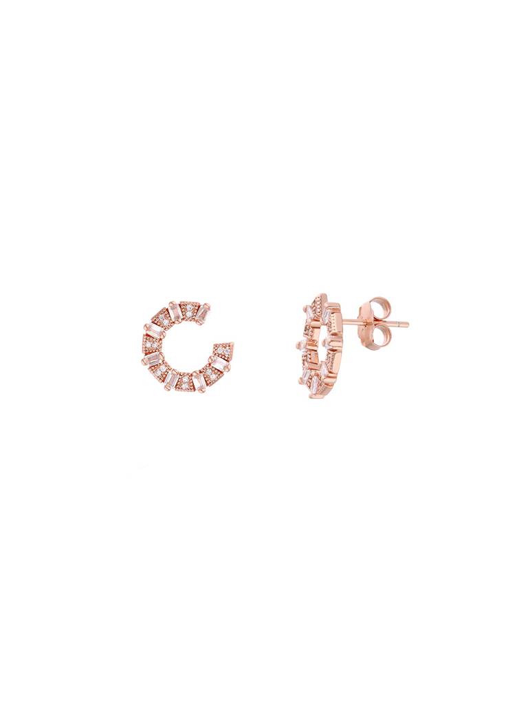 Crystals Casual Silver Studs Earrings : ERSD586-RG-NA