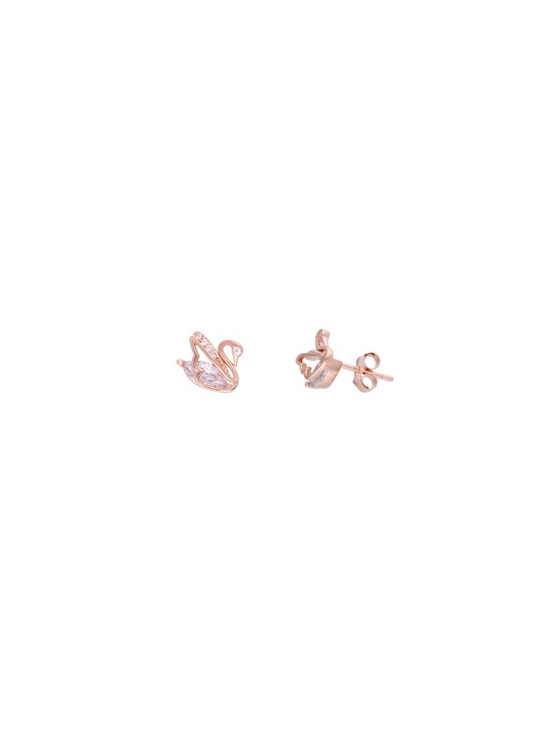 Stylish Swan Zircon Cut Silver Casual Studs : ERSD591-RG-NA