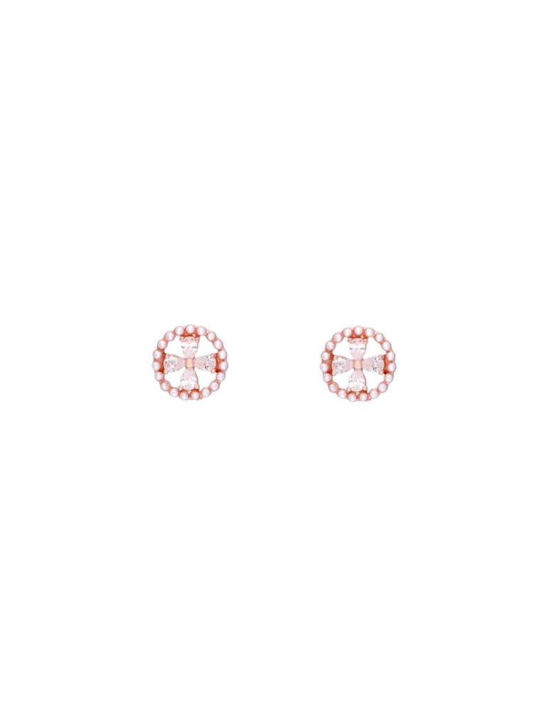 Crystal Essence Circular Silver Stud Earrings : ERSD596-RG-NA