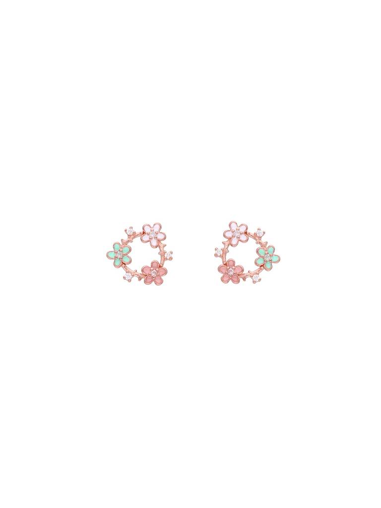 Multi Colour Floral Casual Silver Earrings : ERSD606-RG-NA