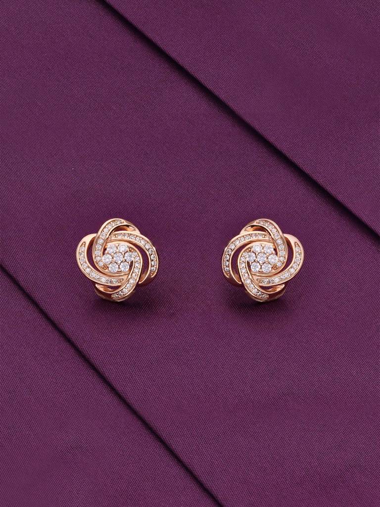 Royal Knot Statement Silver Earrings : ERSD614-RG-NA