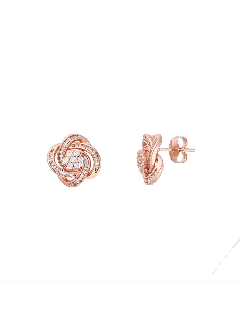 Royal Knot Statement Silver Earrings : ERSD614-RG-NA