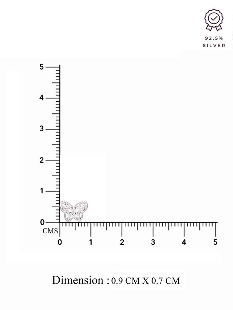 Sterling Silver Sparkling Butterfly Studs Earrings : ERSD621-S-NA