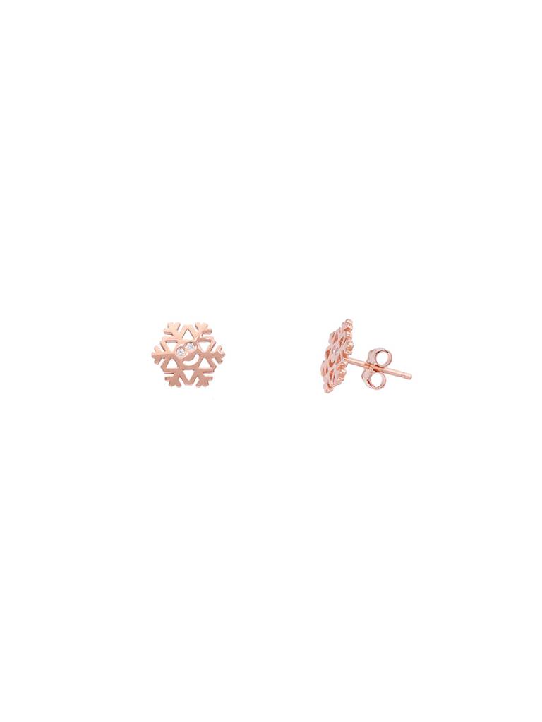 Sterling Silver Smiley Snowflake Casual Stud Earrings : ERSD623-RG-NA