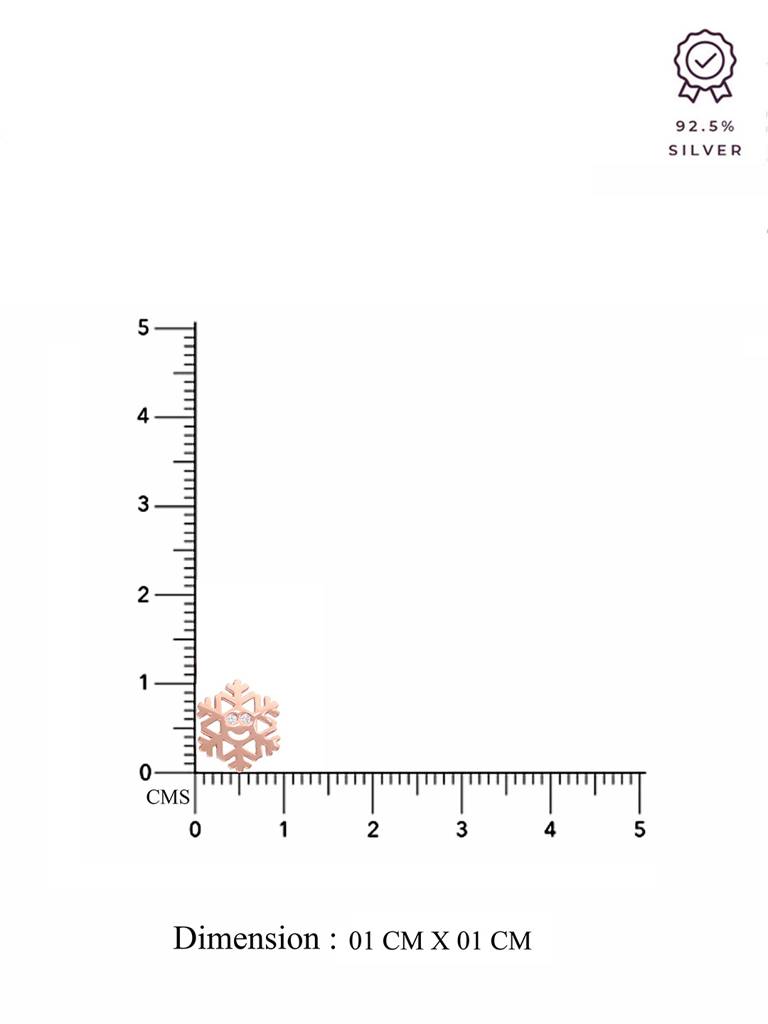 Sterling Silver Smiley Snowflake Casual Stud Earrings : ERSD623-RG-NA