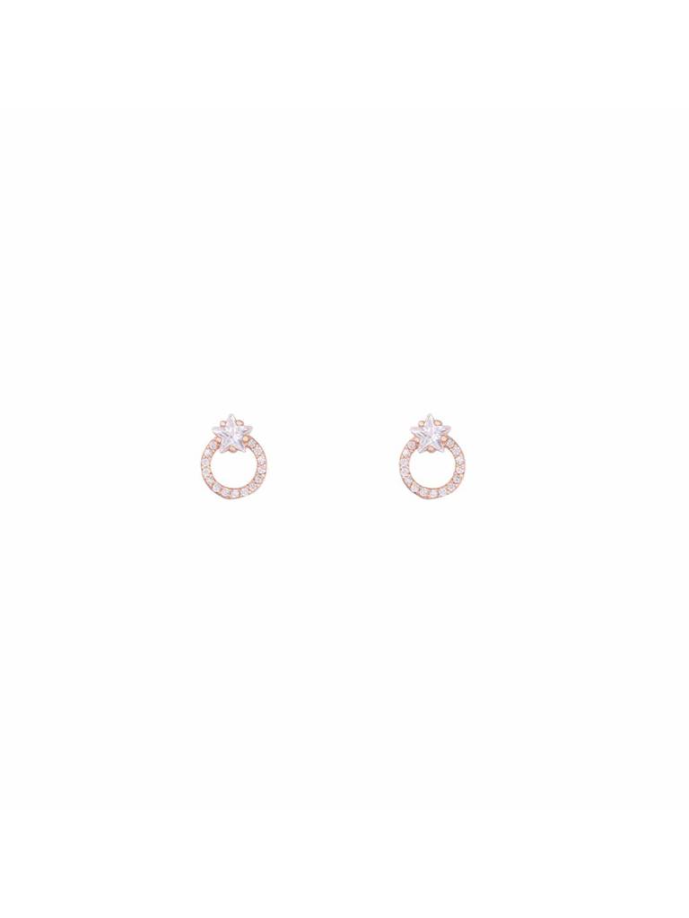 Sterling Silver Stunning Star Zircon Casual Stud Earrings : ERSD624-RG-NA