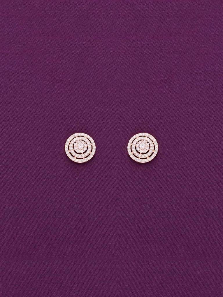 Sterling Silver Crystal Stud Earrings : ERSD628-RG-NA