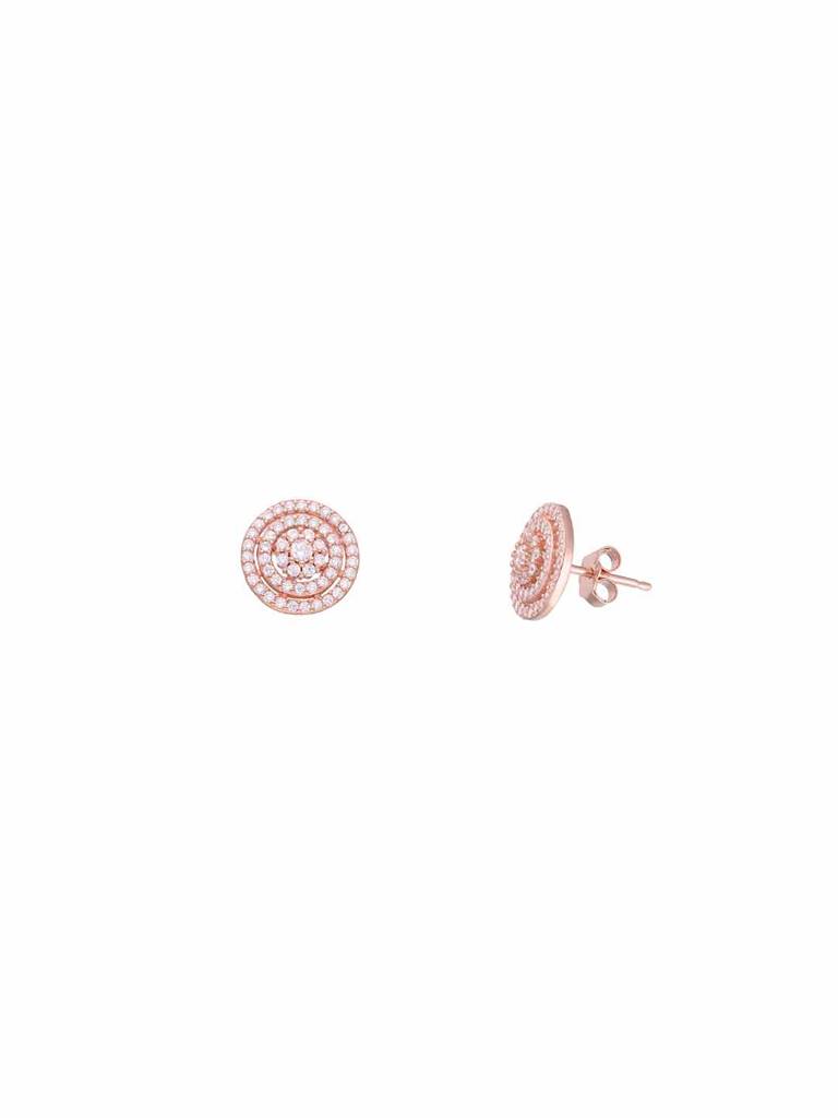 Sterling Silver Crystal Stud Earrings : ERSD628-RG-NA