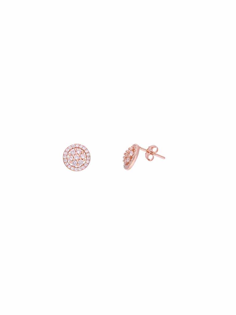 Sterling Silver Eternal Blossom Zircon Casual Stud Earrings : ERSD631-RG-NA