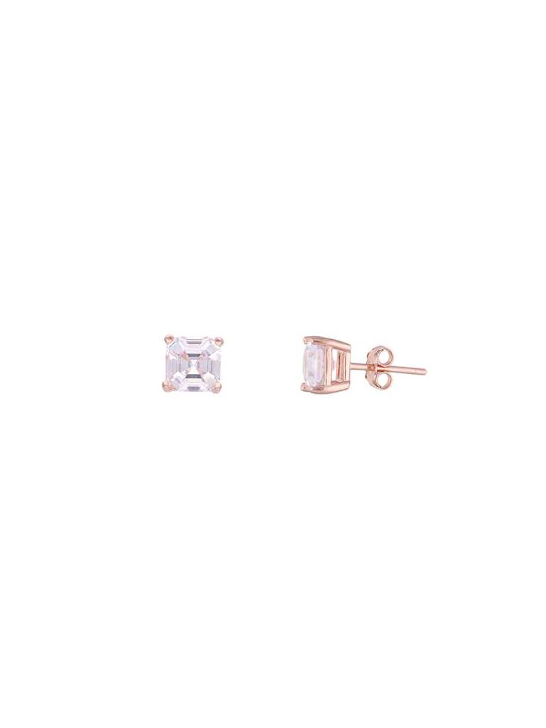 Sterling Silver Big Square Solitaire Stud Earrings : ERSD643-RG-NA