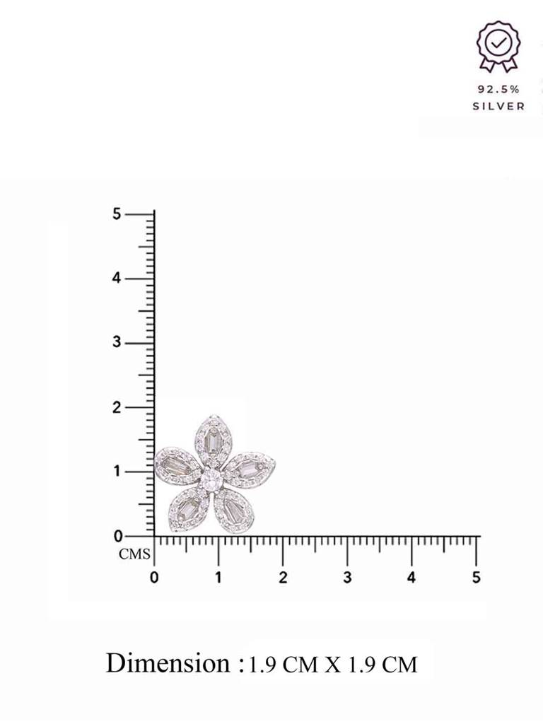 Sterling Silver Chic Floral Stud Earrings : ERSD657-S-NA