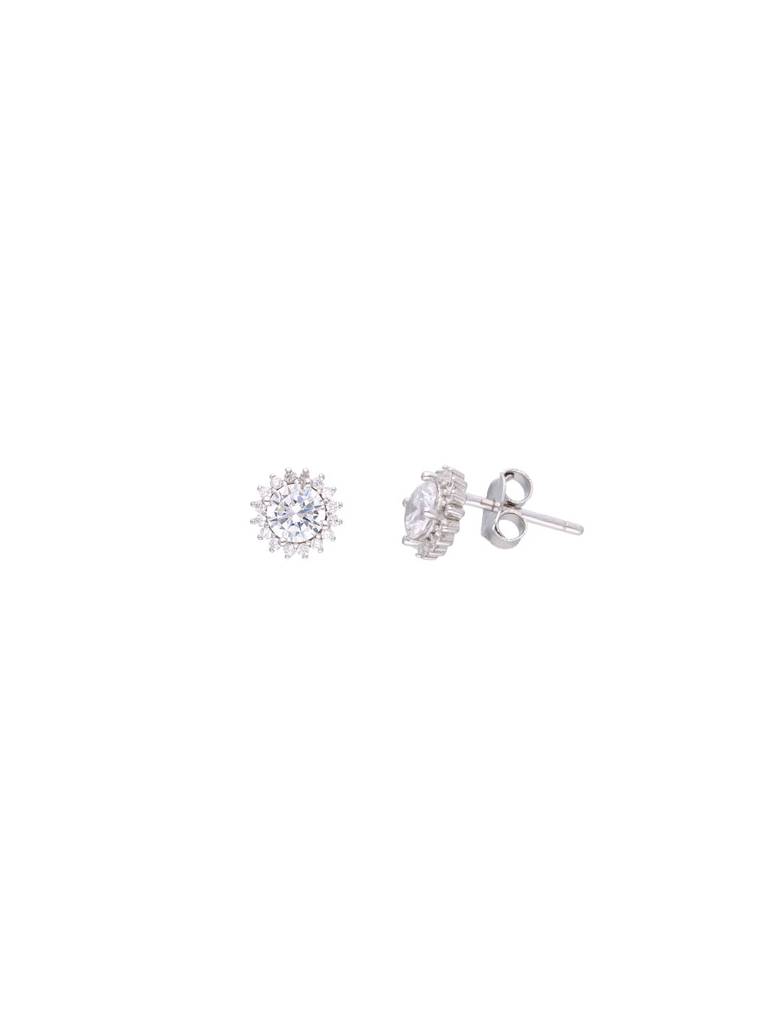 Sterling Silver Mimalistic Solitaire Stud Earringd : ERSD668-S-NA