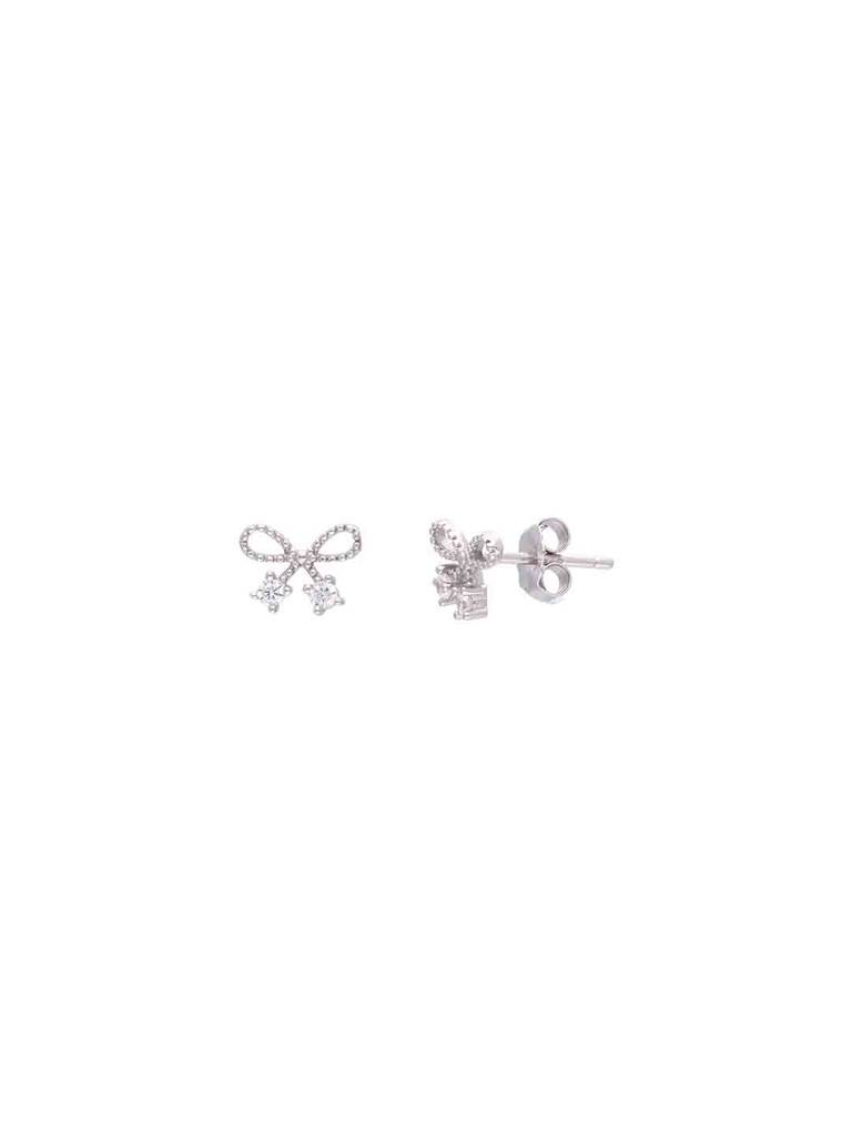 Sterling Silver Mimalistic Bow Stud Earringd : ERSD672-S-NA