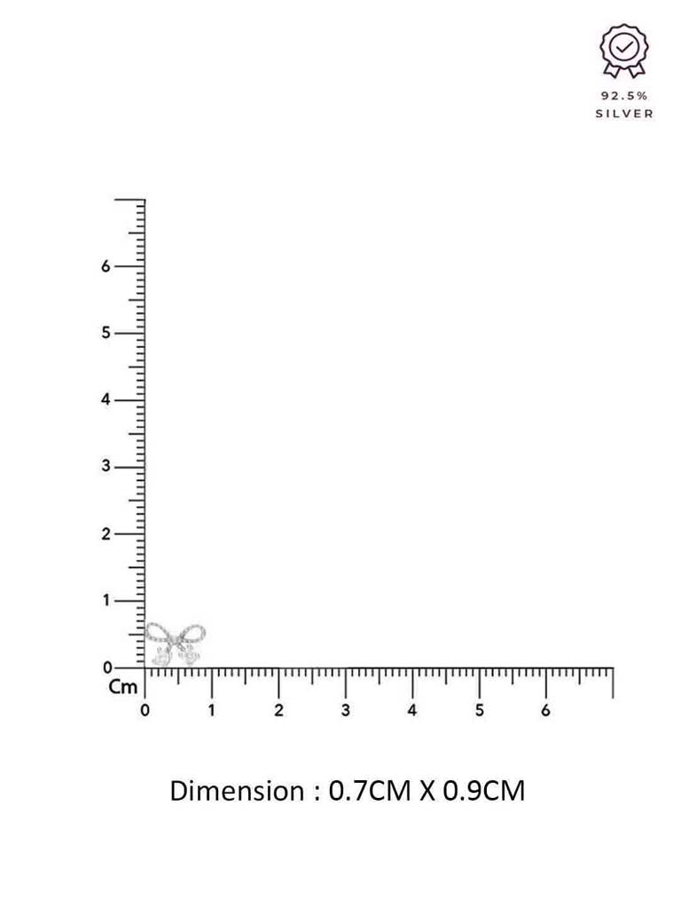 Sterling Silver Mimalistic Bow Stud Earringd : ERSD672-S-NA