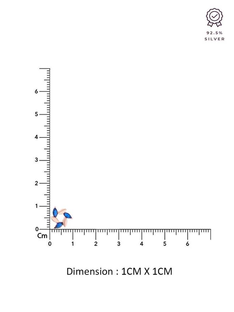Sterling Silver Rose Gold Chic Floral Stud Earrings : ERSD677-RG-NA