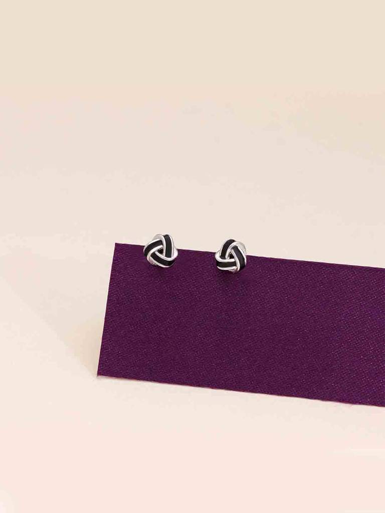 Sterling Silver Black Knot Stud Earrings : ERSD694-S-NA