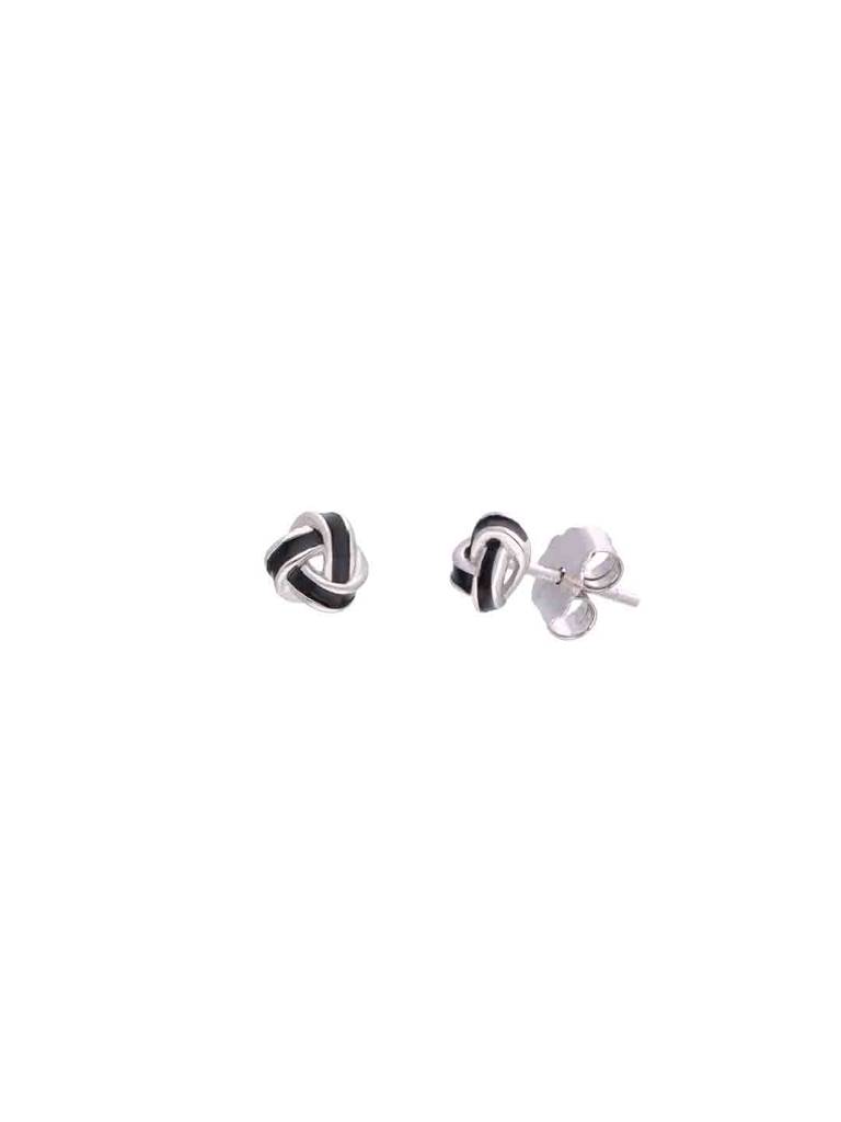 Sterling Silver Black Knot Stud Earrings : ERSD694-S-NA