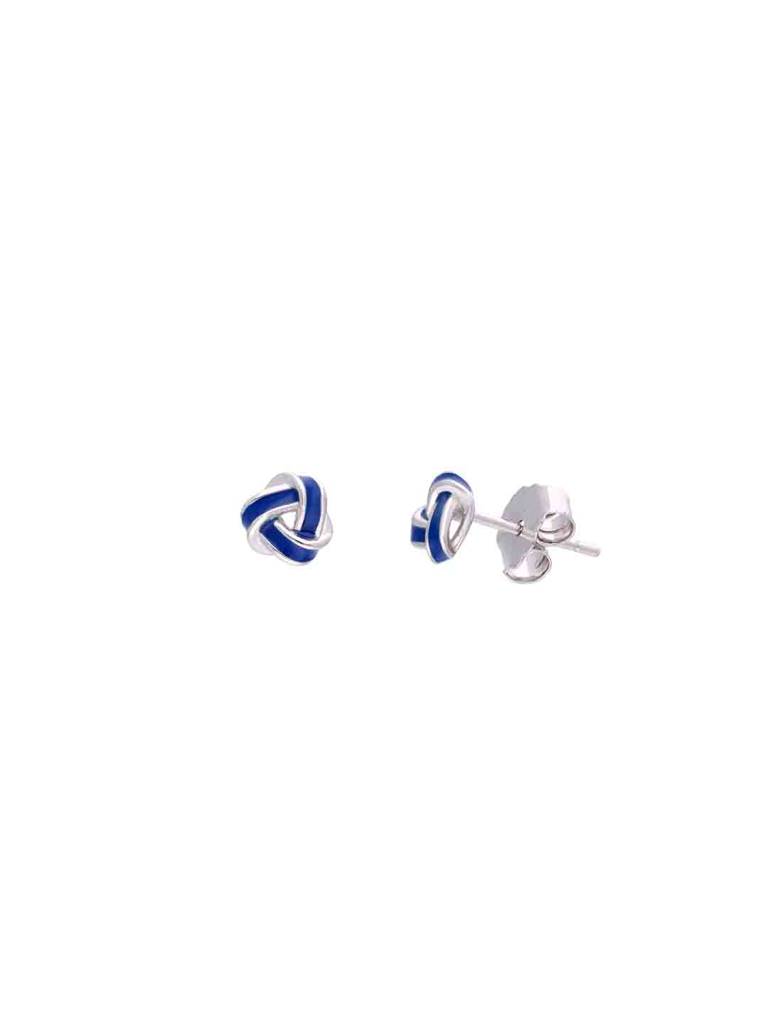 Sterling Silver Blue Knot Stud Earrings : ERSD695-S-NA