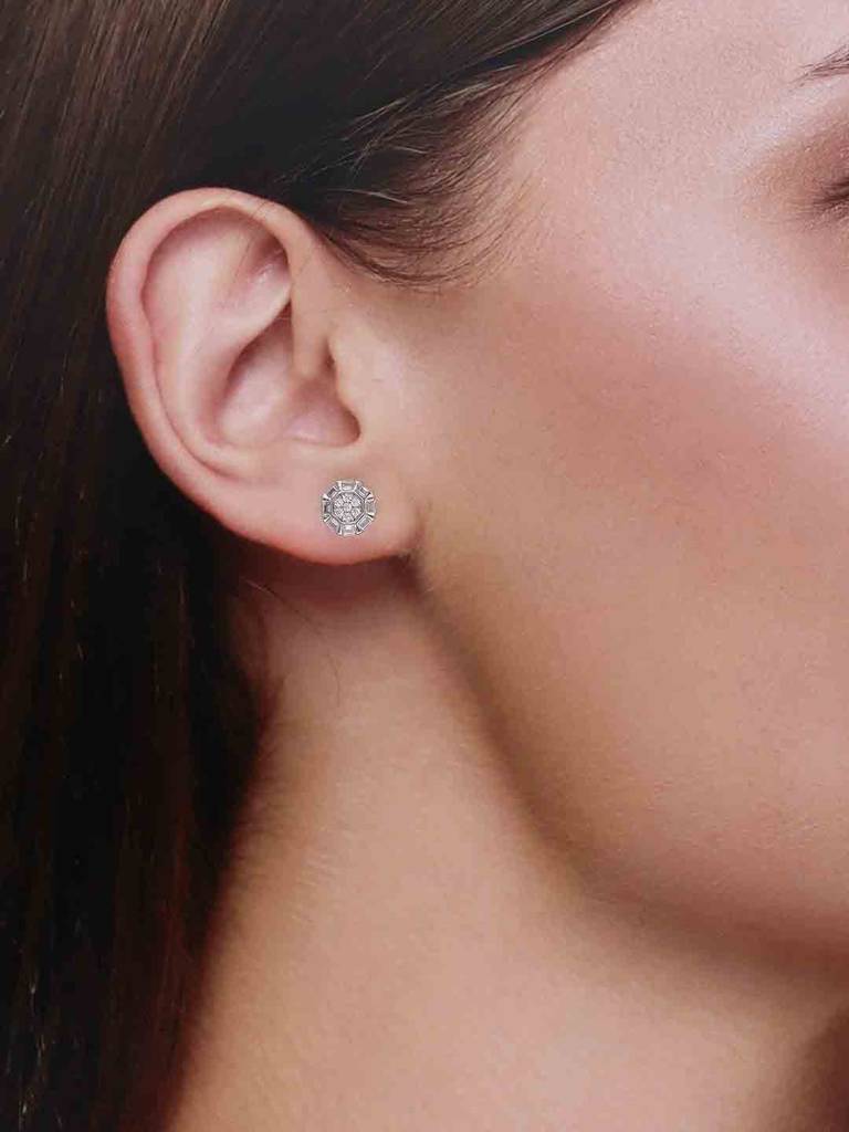 Sterling Silver Chic Stud Earrings : ERSD696-S-NA