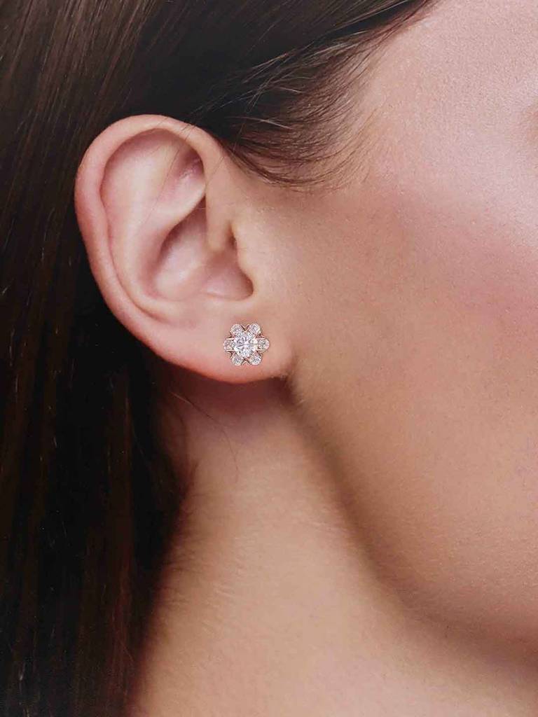 Sterling Silver Zircon Brilliance Stud Earrings : ERSD706-RG-NA