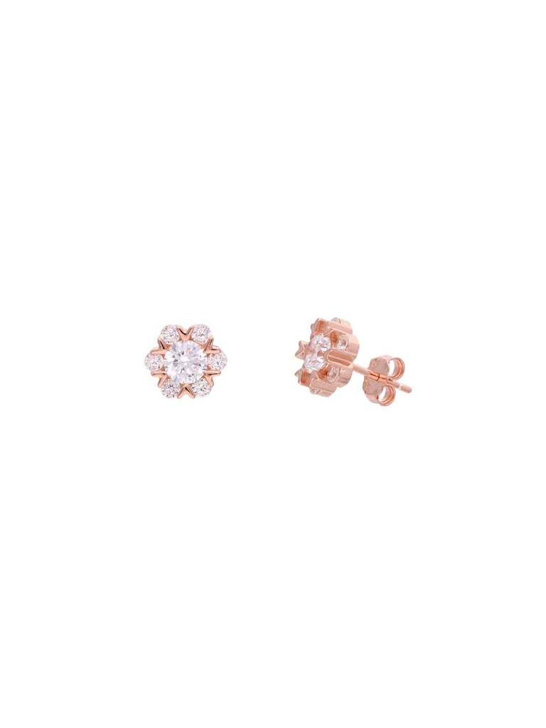 Sterling Silver Zircon Brilliance Stud Earrings : ERSD706-RG-NA