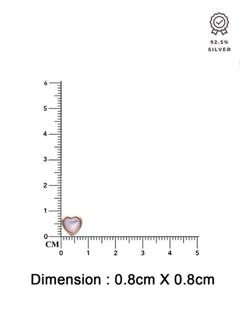 Sterling Silver Minimalistic Heart Stud Earrings : ERSD713-RG-NA
