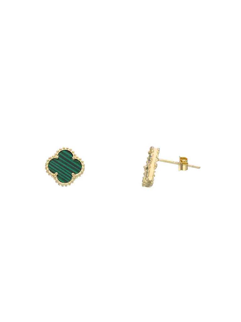 Sterling Silver Chic Clover Stud Earrings : ERSD731-G-NA