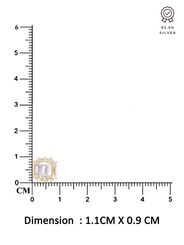 925 Silver Emerald-Cut Stud Earrings : ERSD791-G-NA