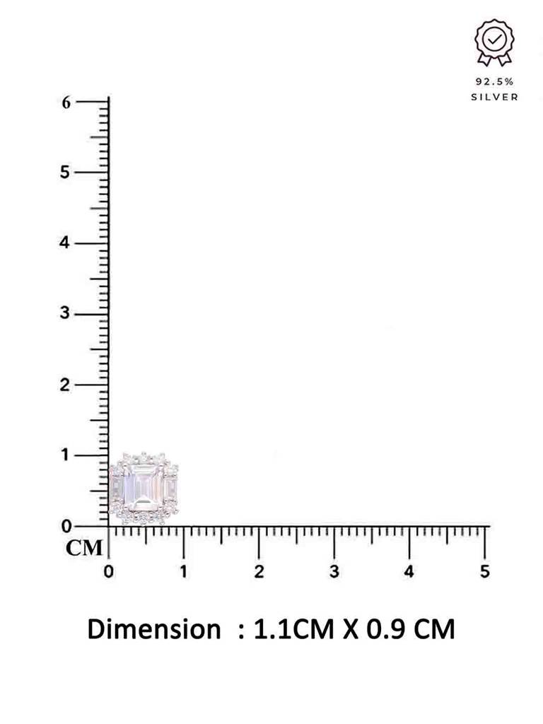 925 Silver Emerald-Cut Stud Earrings : ERSD791-S-NA