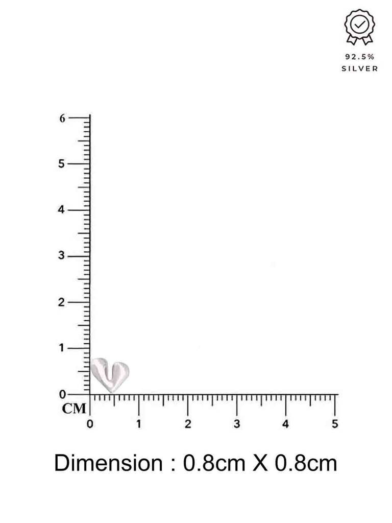 925 Sterling Silver Elegant Heart Shaped Stud Earrings : ERSD802-S-NA