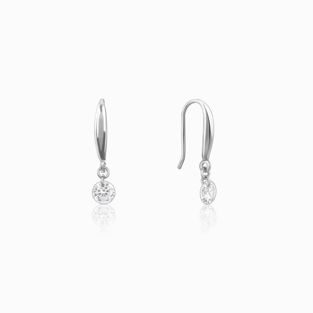 Silver Classic Shiny Drop Earrings : ER02768