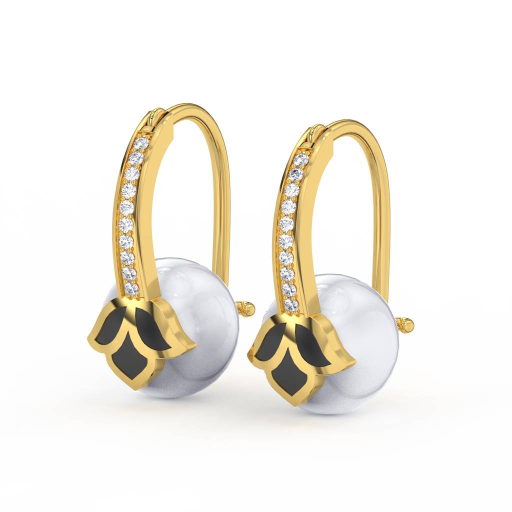 Tulip Pearl Earrings : ER_517_24