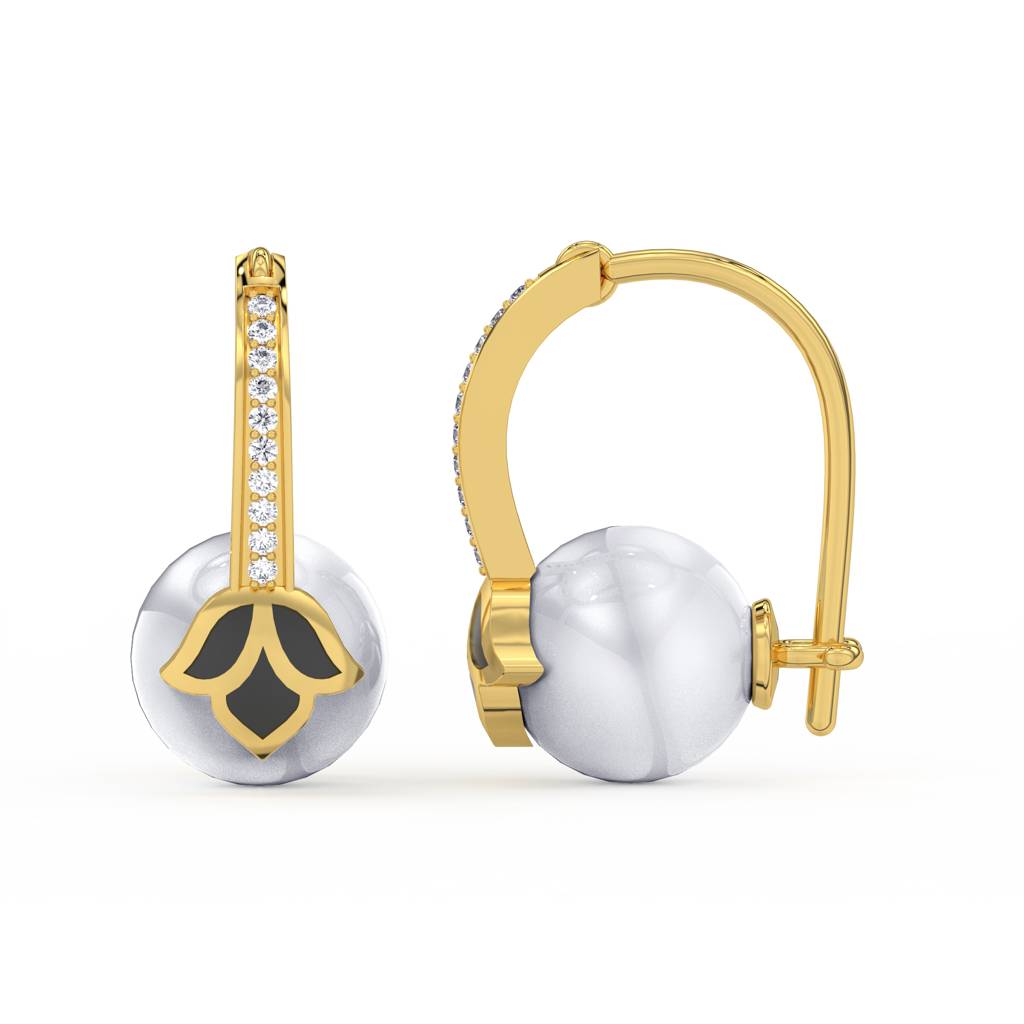 Tulip Pearl Earrings : ER_517_24