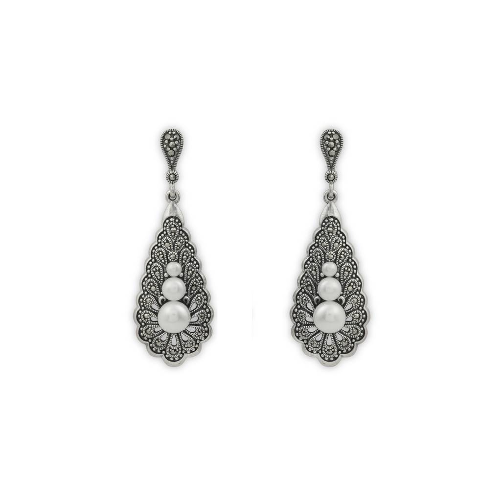 Silver Labyrinth Danglers