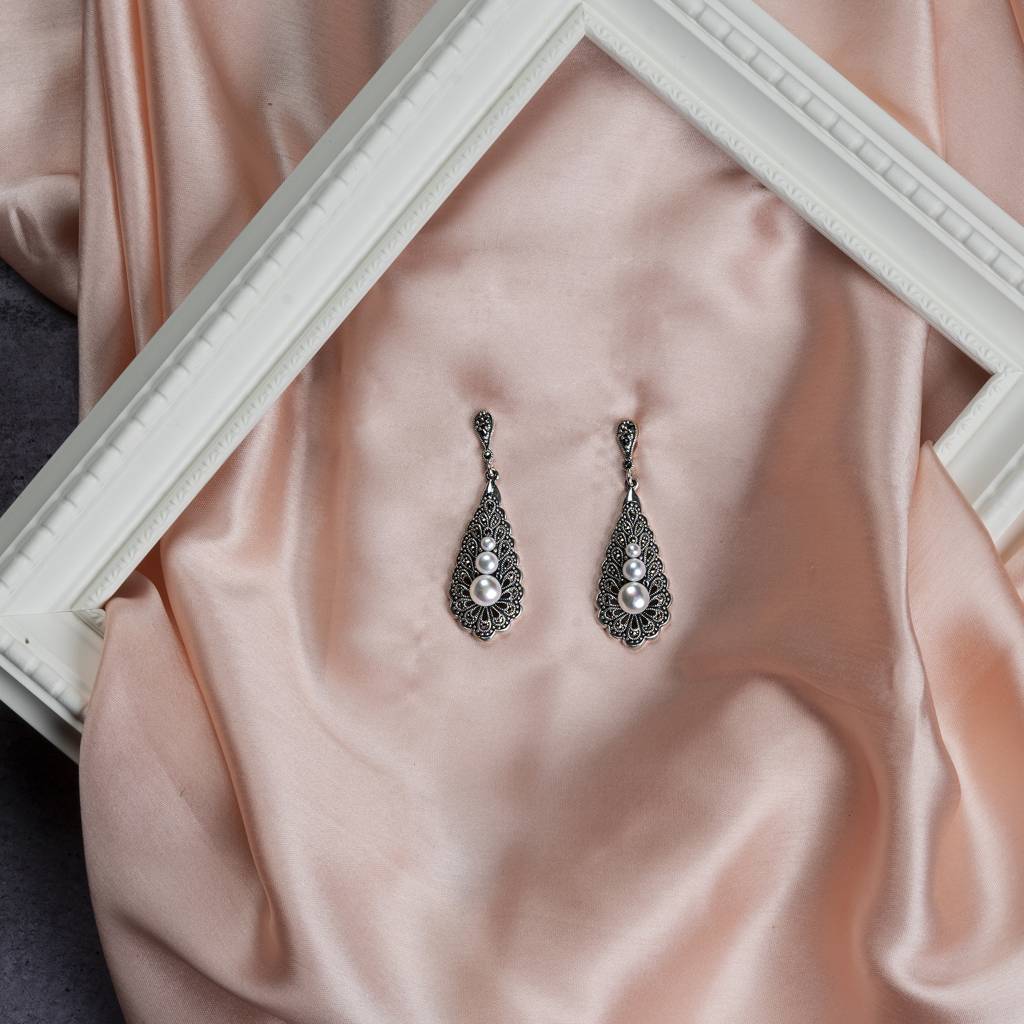 Silver Labyrinth Danglers