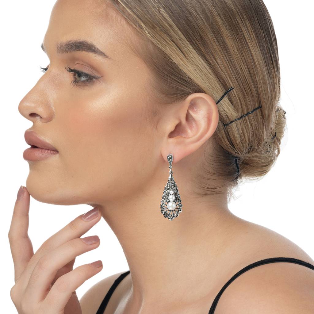 Silver Labyrinth Danglers