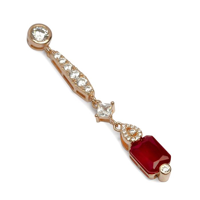 Captivating Red Rose Gold Dangler