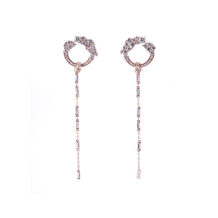 Rosegold Circular Sleek Cz Dangler