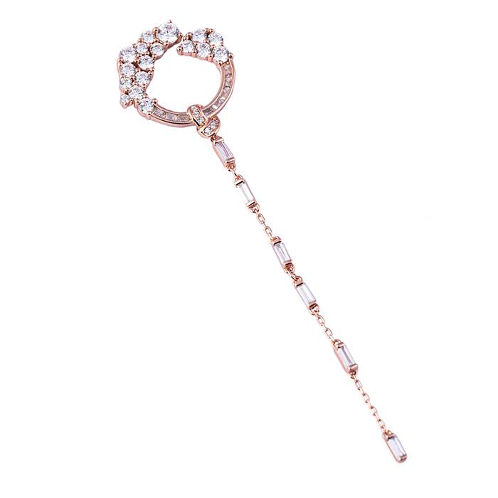 Rosegold Circular Sleek Cz Dangler