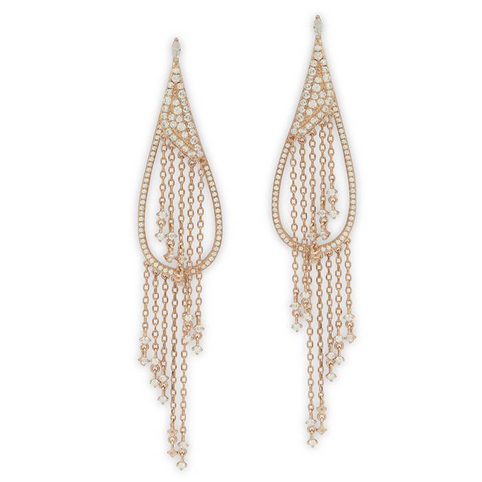 Rose Gold Dainty Cascade Dangling Earrings